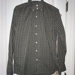 Sonoma Green Checkered Casual Button Down Shirt